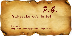 Prikaszky Gábriel névjegykártya